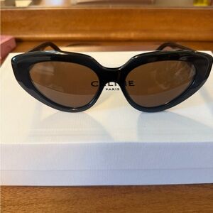 Celine Black and Brown Cat-Eye Sunglasses